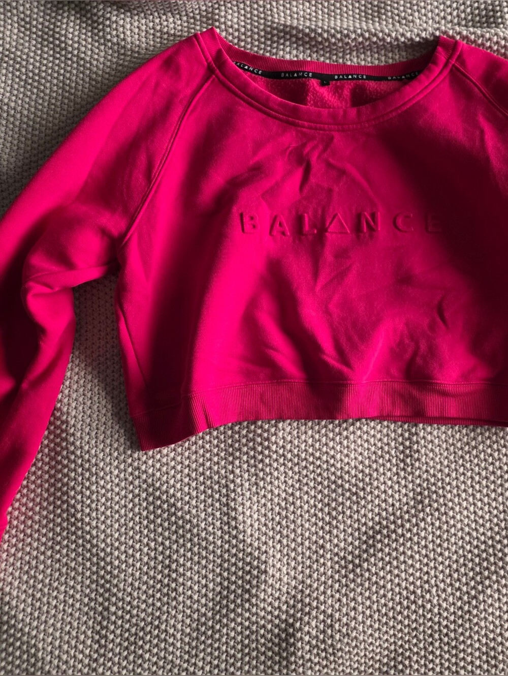 Balance Athletica Hot Pink Cropped Sweatshirt